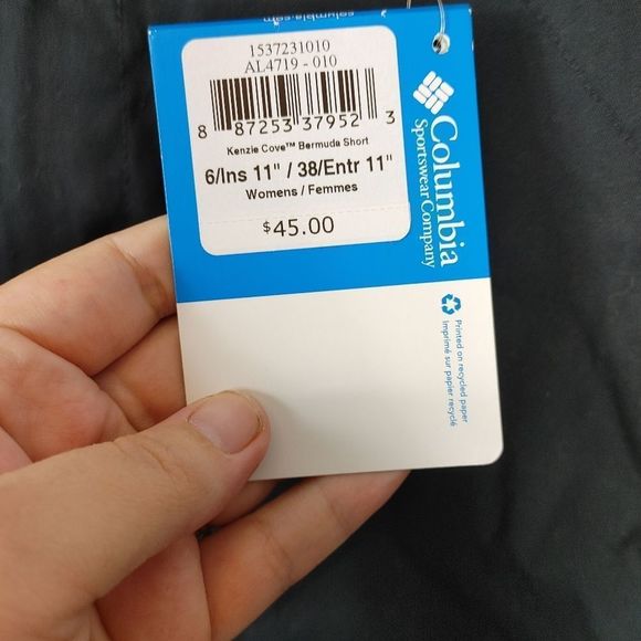 NWT Women’s Size 6 Columbia Kenzie Cove Black Bermuda Shorts 11" Inseam.Waist 1 - Picture 5 of 9